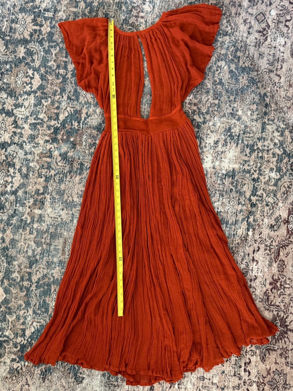 NEW Jen’s‎ Pirate Booty Monaco Gauze Maxi Dress Burnt Orange M/L - Picture 11 of 13